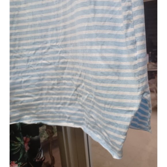 Time and Tru Women's Summer Maxi T-Shirt Dress Sm Light Blue & White Striped - Picture 2 of 4